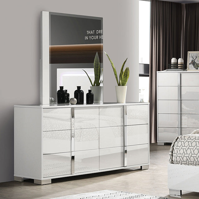 Furniture Of America Sinistra Dresser FM7211WH-D White Contemporary - sofafair.com