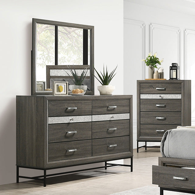 Furniture Of America Voleta Dresser FM7212GY-D Gray Contemporary - sofafair.com