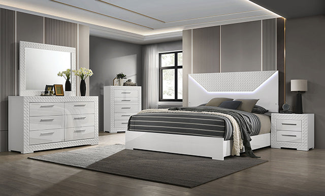 Furniture Of America Whitby Bed FM7216WH-CONF White Glam - sofafair.com