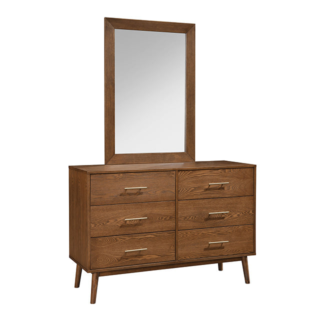 Furniture Of America Tromso Mirror w/ Support FM7220WN-M Walnut Mid-Century Modern - sofafair.com