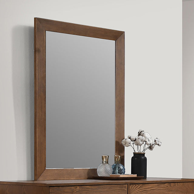 Furniture Of America Tromso Mirror w/ Support FM7220WN-M Walnut Mid-Century Modern - sofafair.com