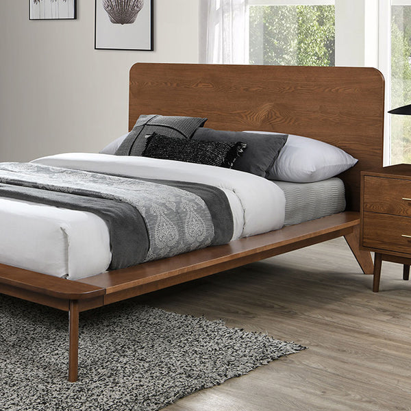 Furniture Of America Stathelle Bed FM7222WN-CONF Walnut Mid-Century Modern - sofafair.com