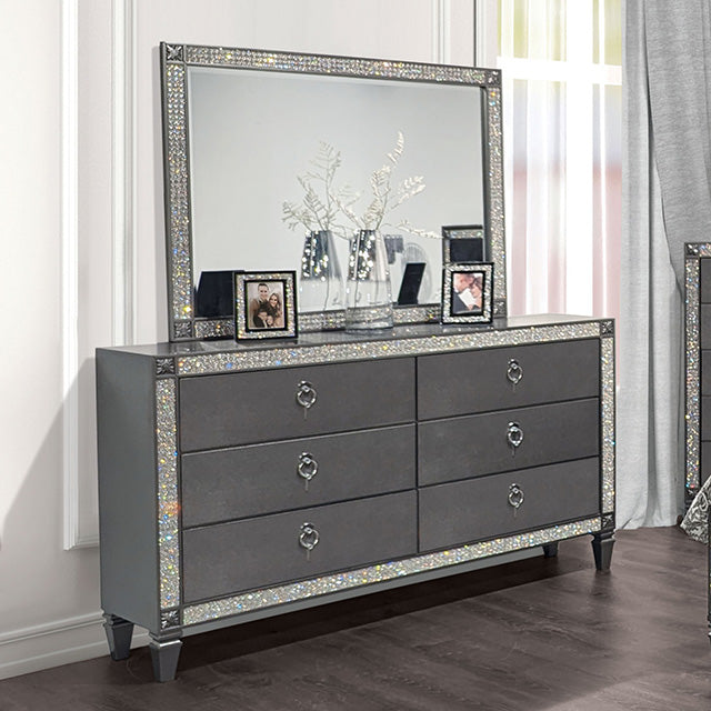 Furniture Of America Lyanne Dresser FM7240GY-D Gray Glam - sofafair.com