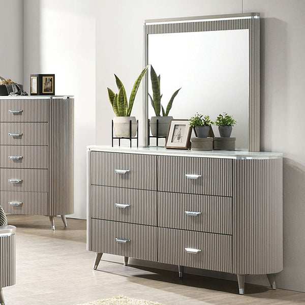 Furniture Of America Aldridge Dresser FM7243GY-D Light Gray Contemporary - sofafair.com