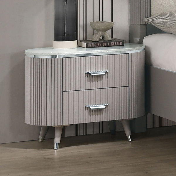 Furniture Of America Aldridge Nightstand FM7243GY-N Light Gray Contemporary - sofafair.com