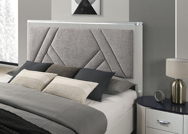 Furniture Of America Aldgate Bed FM7244GY-CONF Light Gray Contemporary - sofafair.com