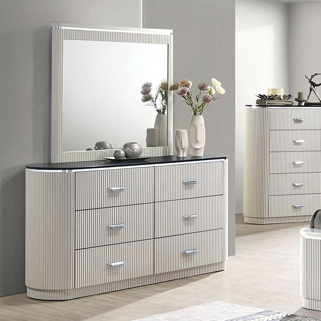 Furniture Of America Aldgate Dresser FM7244GY-D Light Gray Contemporary - sofafair.com