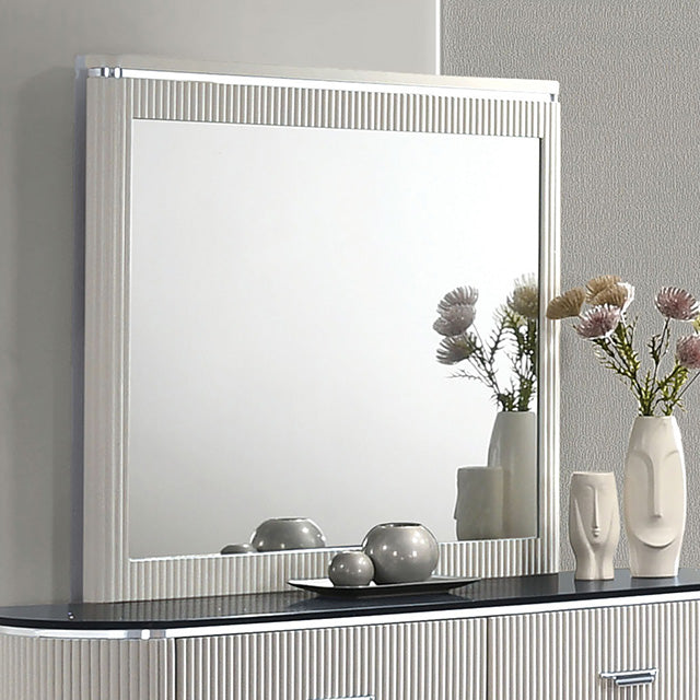 Furniture Of America Aldgate Mirror FM7244GY-M Light Gray Contemporary - sofafair.com