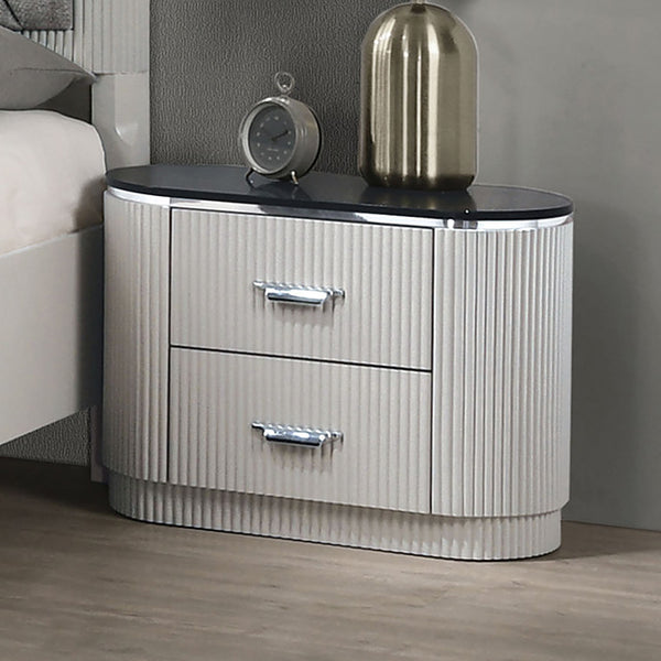 Furniture Of America Aldgate Nightstand FM7244GY-N Light Gray Contemporary - sofafair.com