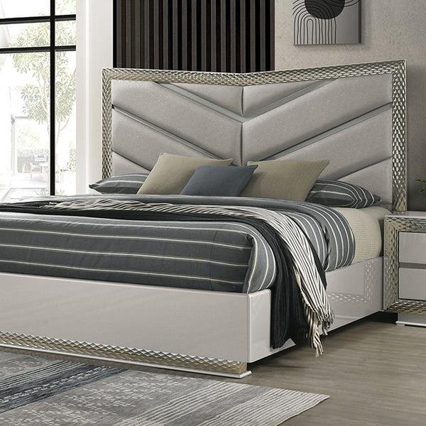 Furniture Of America Ventnor Bed FM7251GY-CONF Gray Glam - sofafair.com