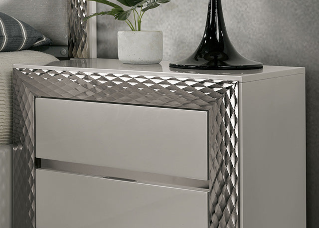 Furniture Of America Ventnor Nightstand FM7251GY-N Gray Glam - sofafair.com