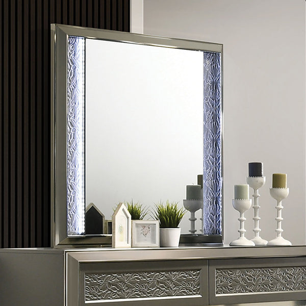 Furniture Of America Leyland Mirror FM7252DG-M Dark Gray Contemporary - sofafair.com