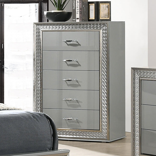 Furniture Of America Cassiopeia Chest FM7253GY-C Metallic Gray Glam - sofafair.com