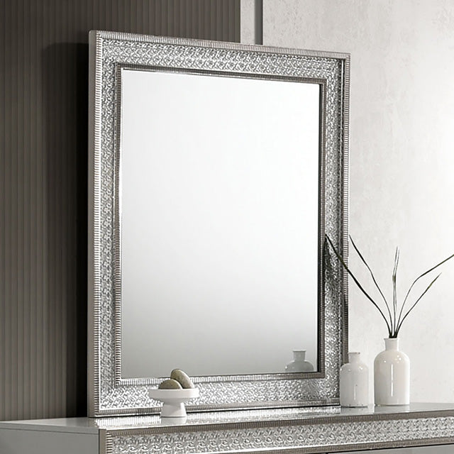 Furniture Of America Cassiopeia Rect Mirror FM7254GY-M Metallic Gray Glam - sofafair.com