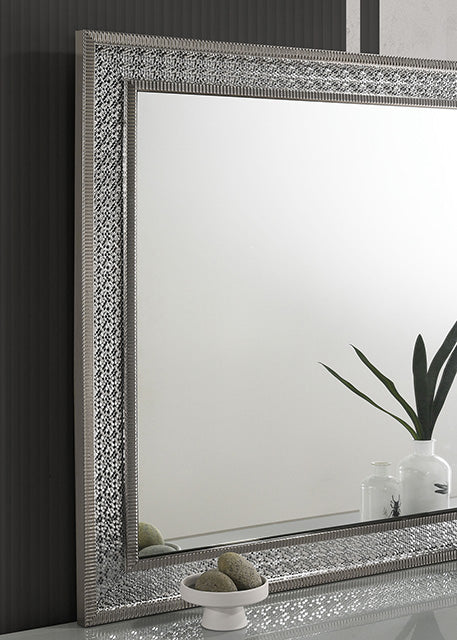 Furniture Of America Cassiopeia Rect Mirror FM7254GY-M Metallic Gray Glam - sofafair.com