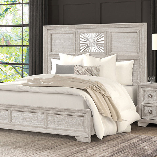 Furniture Of America Argenthart Bed FM7368GY-CONF Light Gray Transitional - sofafair.com