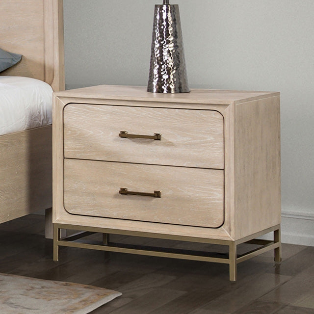 Furniture Of America Sandnes Night Stand FM7369AK-N Oak Transitional - sofafair.com