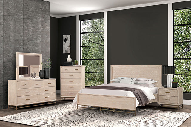 Furniture Of America Sandnes Bed FM7369AK-P-CONF Light Oak Transitional - sofafair.com