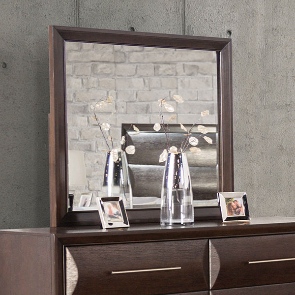 Furniture Of America Chemnitz Mirror FM7399ES-M Espresso Transitional - sofafair.com