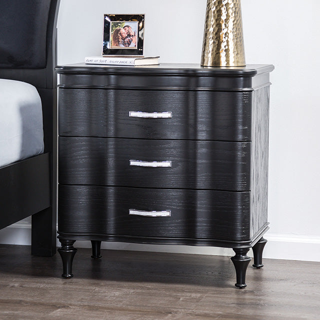 Furniture Of America Eleanora Night Stand FM7416BK-N Black Glam - sofafair.com