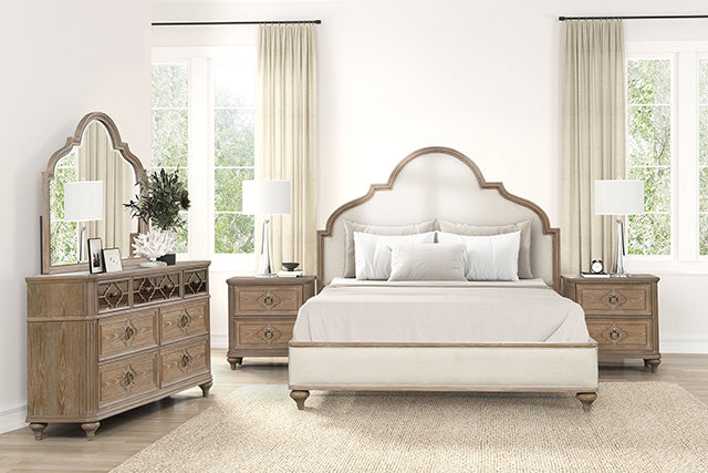 Furniture Of America Lyris Bed FM7417AK-CONF Rustic Oak Transitional - sofafair.com