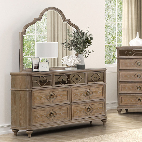 Furniture Of America Lyris Dresser FM7417AK-D Rustic Oak Transitional - sofafair.com