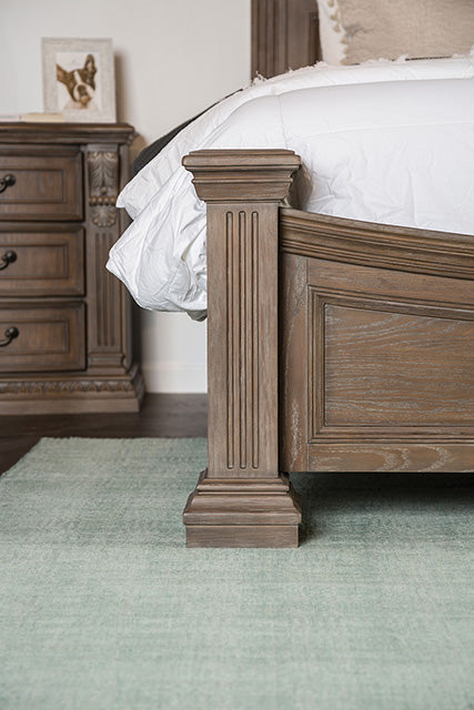 Furniture Of America Sevenoaks Bed FM7418AK Weathered Oak Transitional - sofafair.com