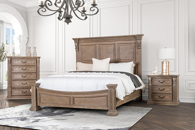 Furniture Of America Sevenoaks Bed FM7418AK Weathered Oak Transitional - sofafair.com