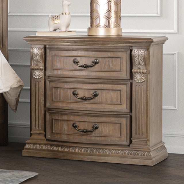 Furniture Of America Sevenoaks Night Stand FM7418AK-N Weathered Oak Transitional - sofafair.com