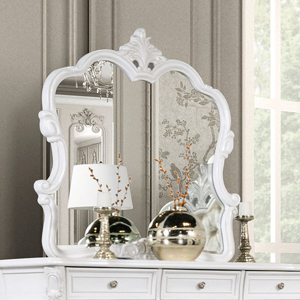 Furniture Of America Valentini Mirror FM7419WH-M White Traditional - sofafair.com