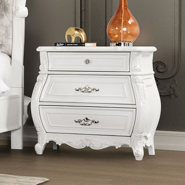 Furniture Of America Valentini Night Stand FM7419WH-N White Traditional - sofafair.com