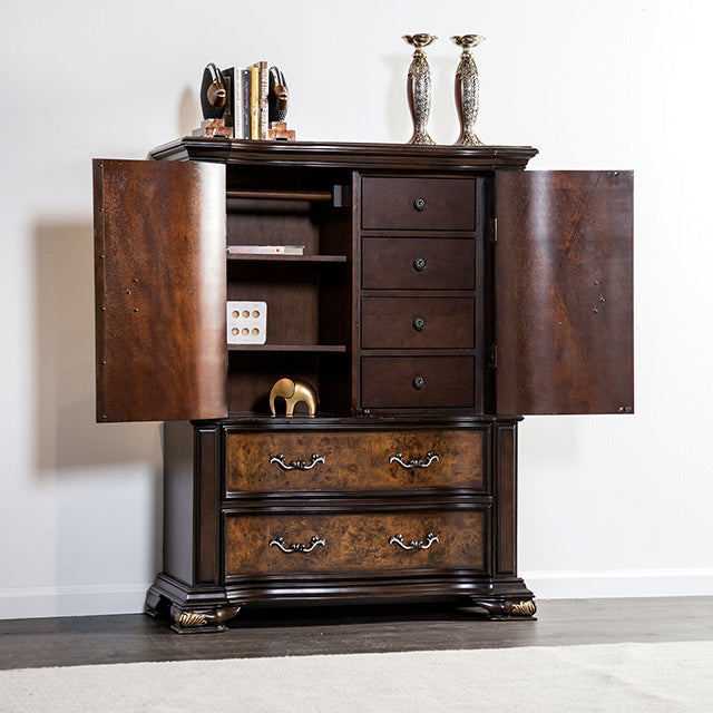 Furniture Of America Aquilina Chest FM7422CH-C Dark Cherry/Oak Traditional - sofafair.com