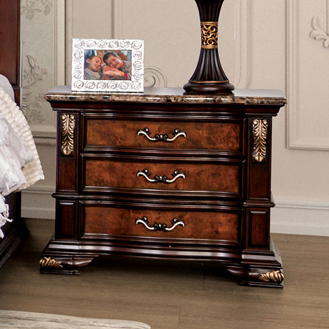 Furniture Of America Aquilina Night Stand, USB FM7422CH-N Dark Cherry/Oak Traditional - sofafair.com