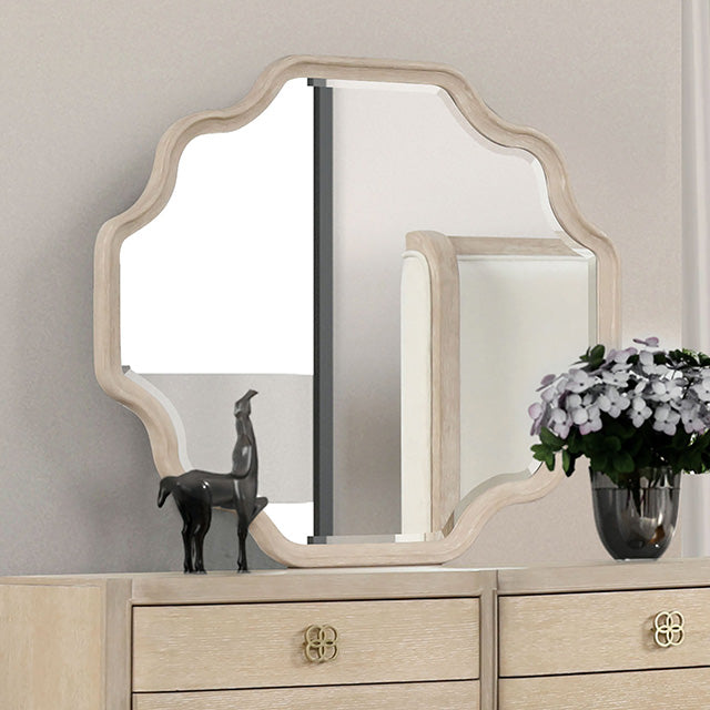 Furniture Of America Candra Mirror FM7424AK-M Natural Oak Transitional - sofafair.com