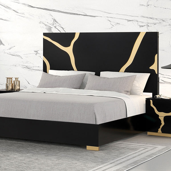 Furniture Of America Goldsberg Bed FM7425BK-G-CONF Black/Gold Contemporary - sofafair.com