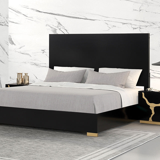 Furniture Of America Goldsberg Bed FM7425BK-P-CONF Black Contemporary - sofafair.com