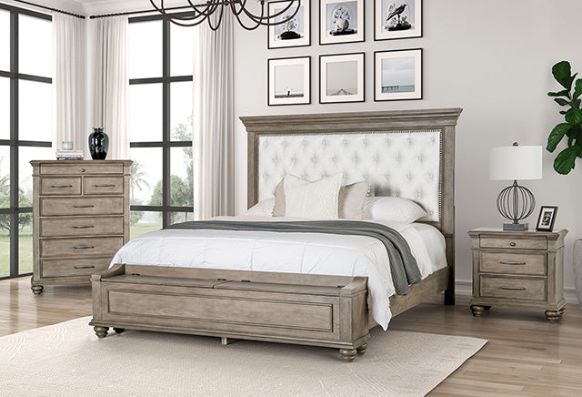 Furniture Of America Philomath Bed FM7430BR Aged Oak Transitional - sofafair.com