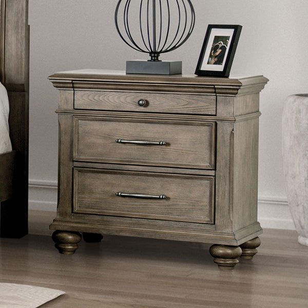 Furniture Of America Philomath Night Stand FM7430BR-N Aged Oak Transitional - sofafair.com