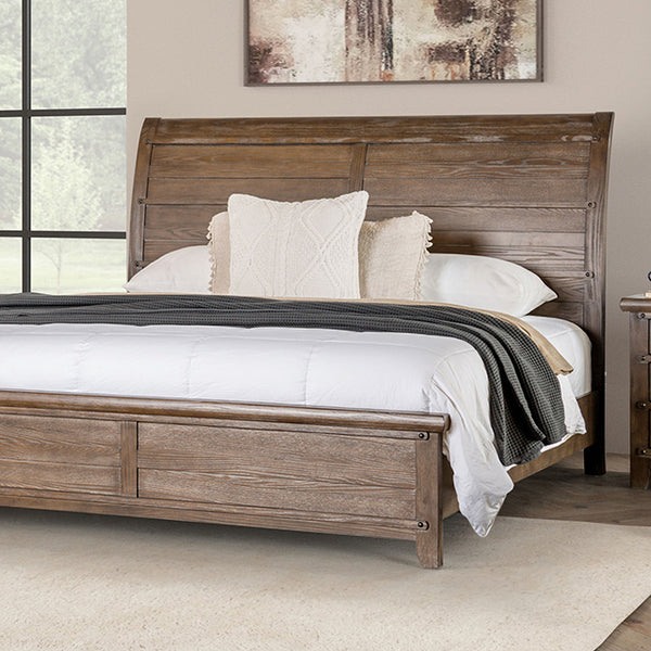 Furniture Of America Merthyr Bed FM7431BR Brown Transitional - sofafair.com