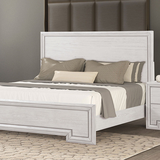 Furniture Of America Basilone Bed FM7440WH-CONF Rustic White Transitional - sofafair.com