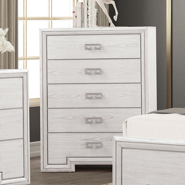 Furniture Of America Basilone Chest FM7440WH-C Rustic White Transitional - sofafair.com