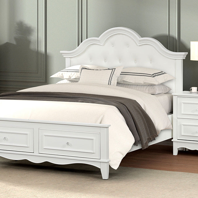 Furniture Of America Naucalpan Bed FM7456WH-CONF White Traditional - sofafair.com