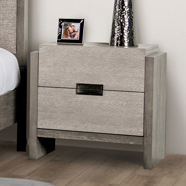 Furniture Of America Grimsby Night Stand (w/ Felt Line, No USB) FM7597GY-N Gray Contemporary - sofafair.com