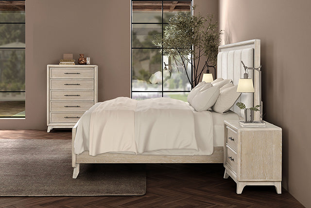 Furniture Of America Midhurst Bed FM7600AK-CONF Oak Transitional - sofafair.com