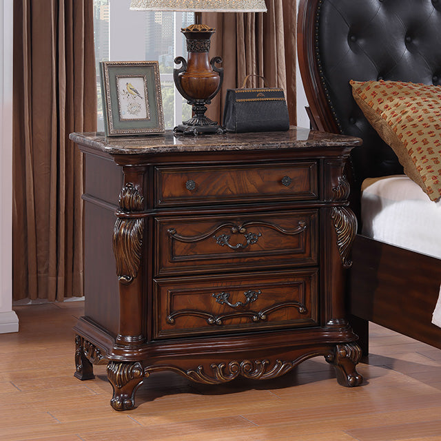 Furniture Of America Ventresca Night Stand FM7635CH-N Dark Cherry Traditional - sofafair.com