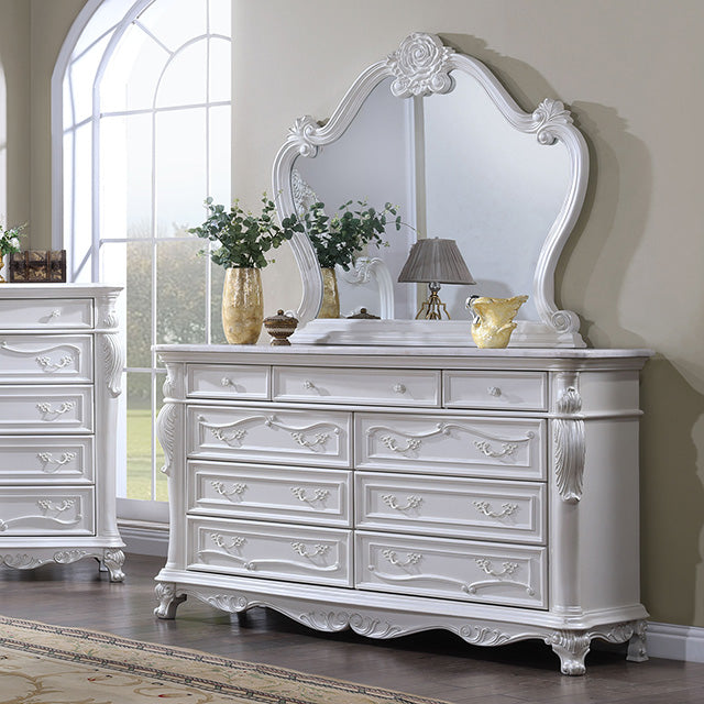 Furniture Of America Ventresca Dresser FM7635WH-D White Traditional - sofafair.com