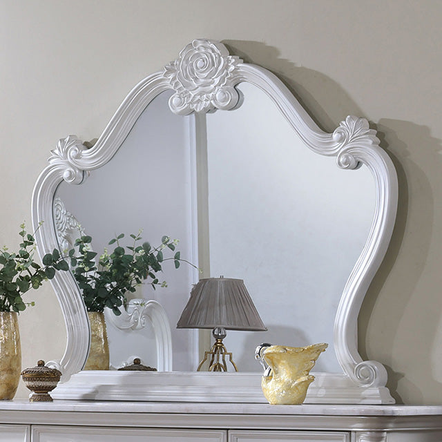 Furniture Of America Ventresca Mirror FM7635WH-M White Traditional - sofafair.com