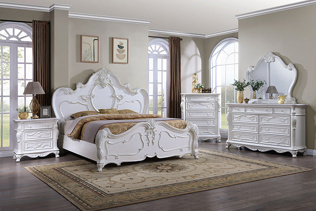 Furniture Of America Ventresca Night Stand FM7635WH-N White Traditional - sofafair.com