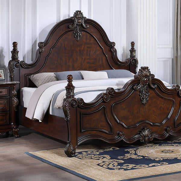 Furniture Of America Francione Bed FM7638CH Dark Cherry Traditional - sofafair.com