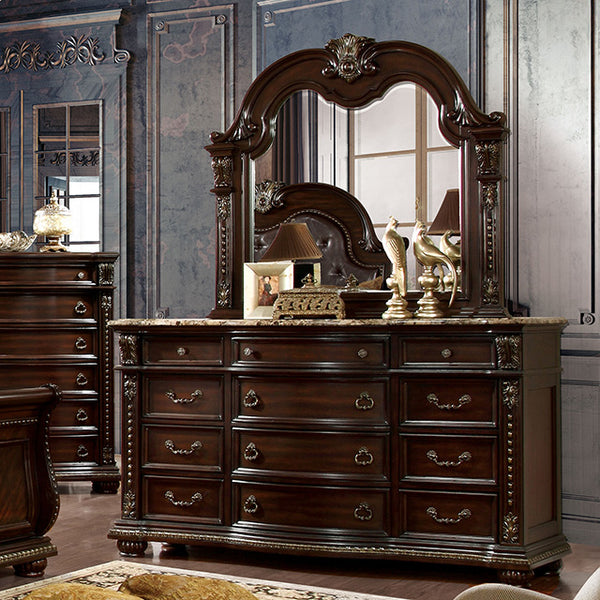 Furniture Of America Fromberg Dresser FM7670D Brown Cherry Traditional - sofafair.com